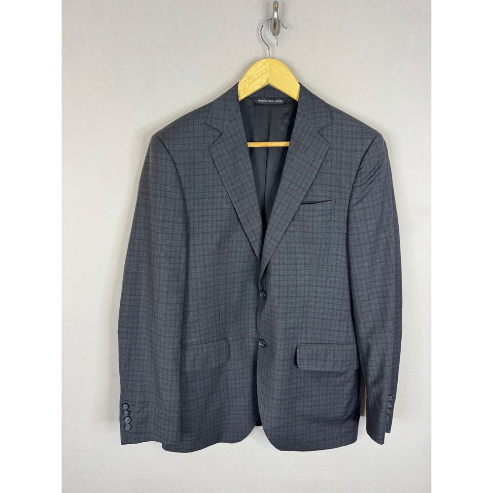 Coppley Esquire York Grey Windowpane Wool Blazer Reda 1865 Italian Fabric 38R